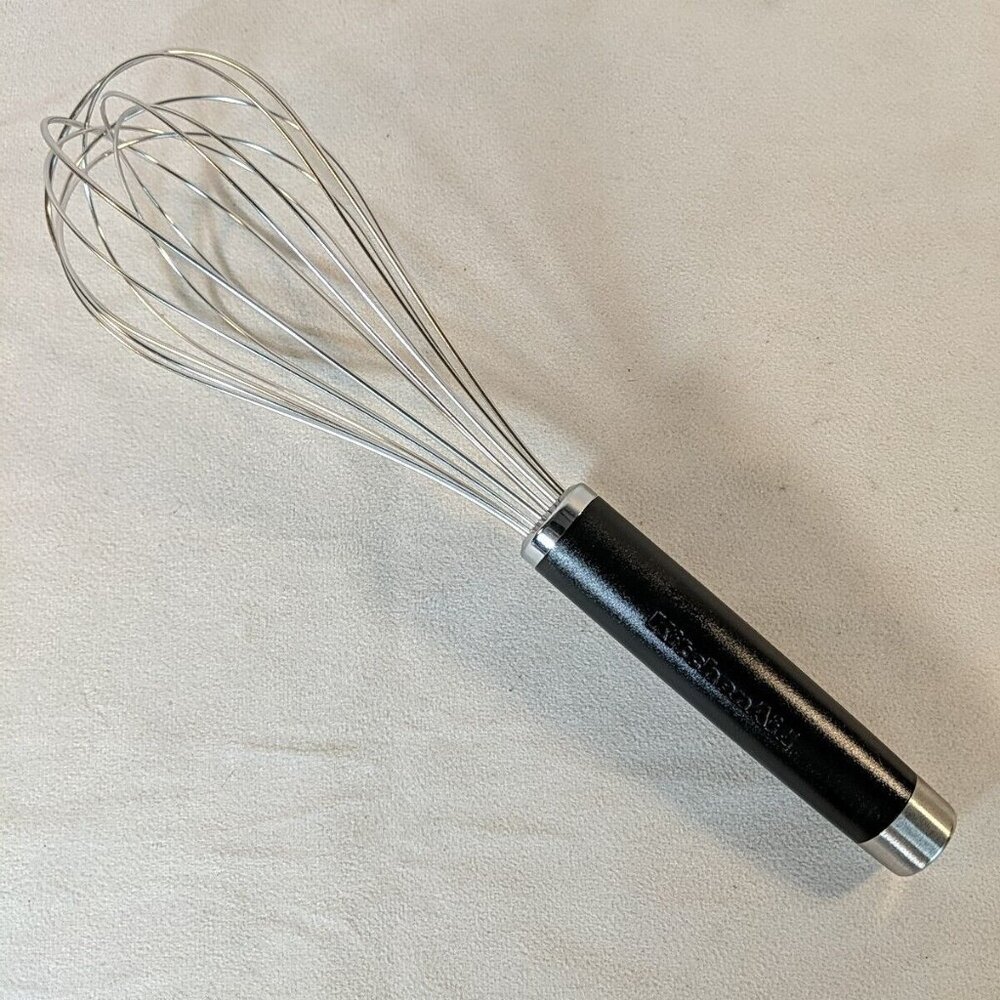Kitchenaid Black Silver Stainless Steel Whisk Large 12" 1919 Hand Utility Metal